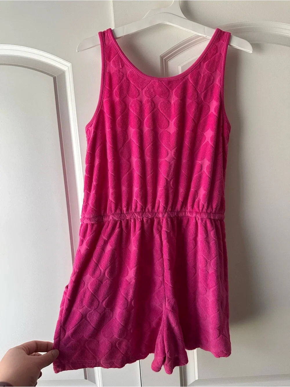 Girls XL Old Navy Hot Pink Terry Romper Cover Up